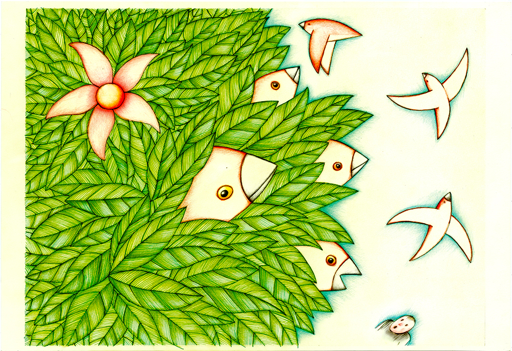 %luca.fruzza/visual.designerillustrations birds on a tree